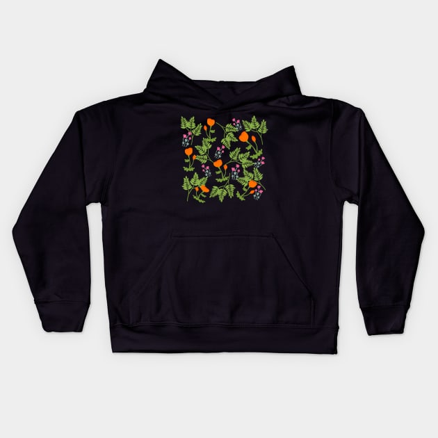 Wildflowers Kids Hoodie by Floflo art